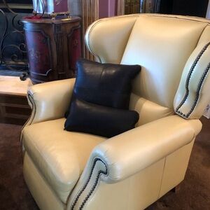 Accent Pillows in Black Leather